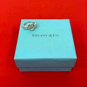 Tiffany & Co Heart Ribbon Combination Ring 18K Gold Silver